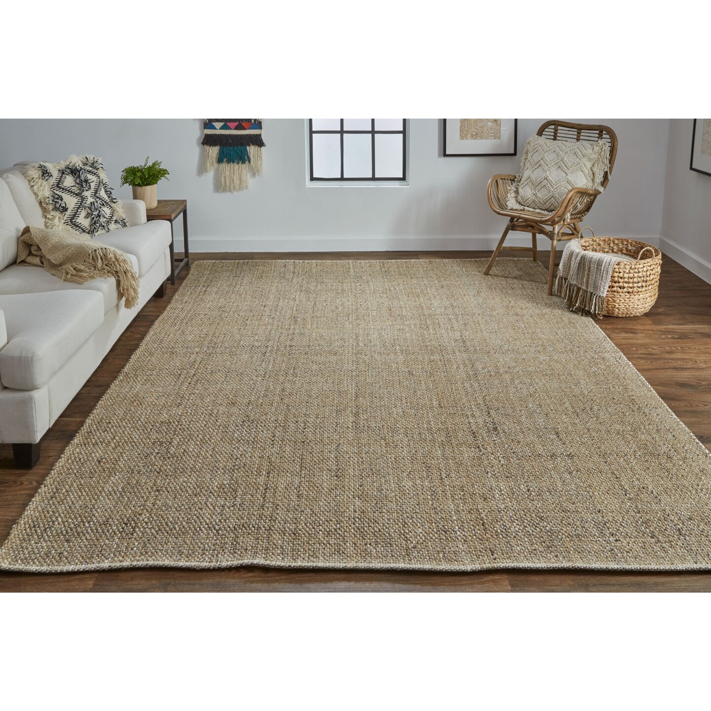 Feizy Home Collection 8' x 10' Brown Space Dyed Handwoven Rectangular Outdoor Area Throw Rug
