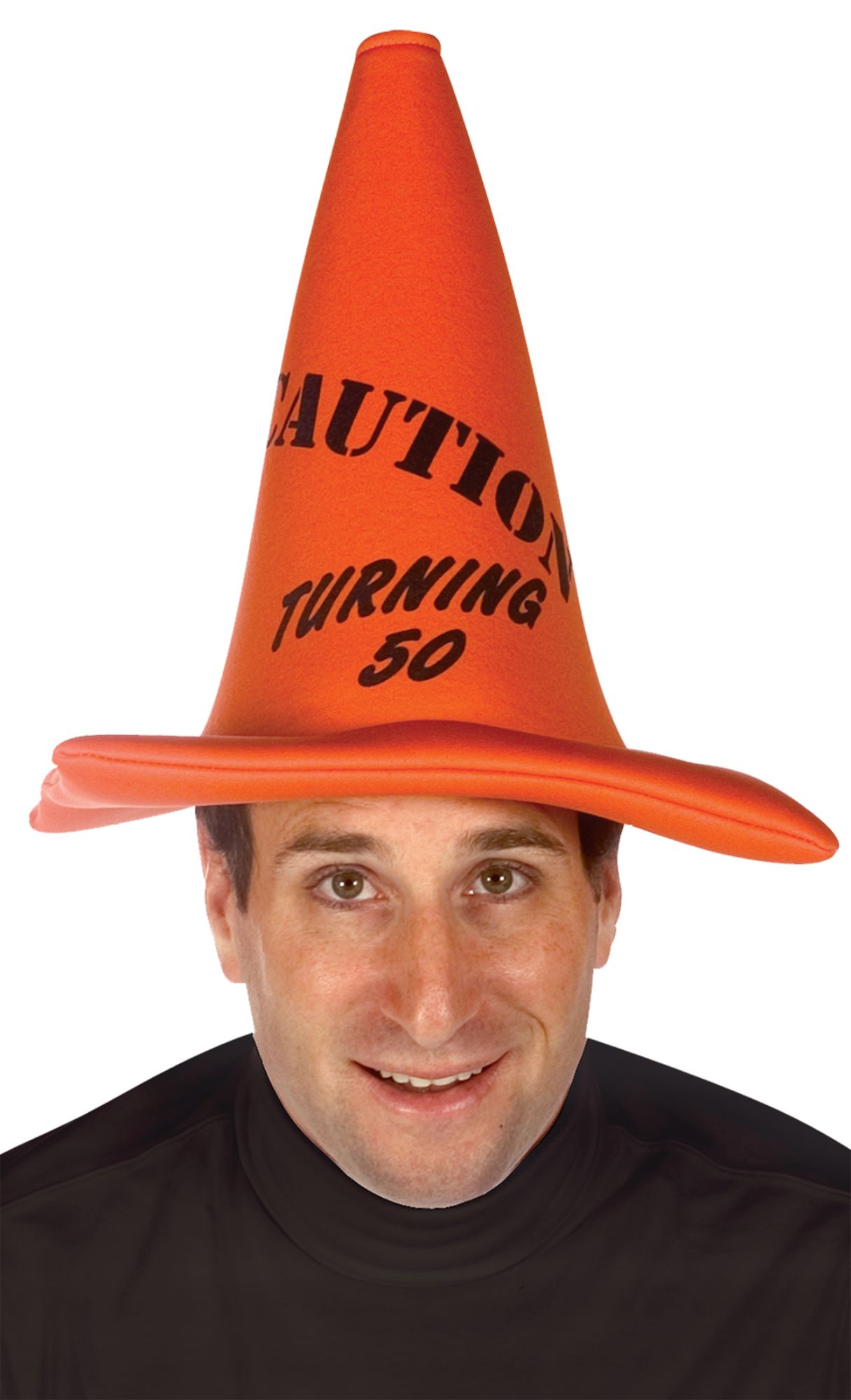 The Costume Center Black and Orange "Caution Turning 50" Unisex Adult Halloween Hat Costume Accessory - One Size