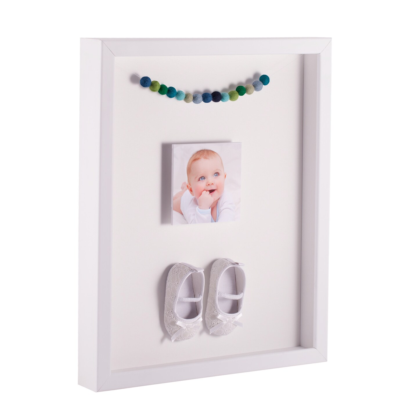 ArtToFrames 12x18 Inch Shadow Box Picture Frame, with a Satin White 1.00" Wide Shadowbox frame and Super White Mat Backing (4655)