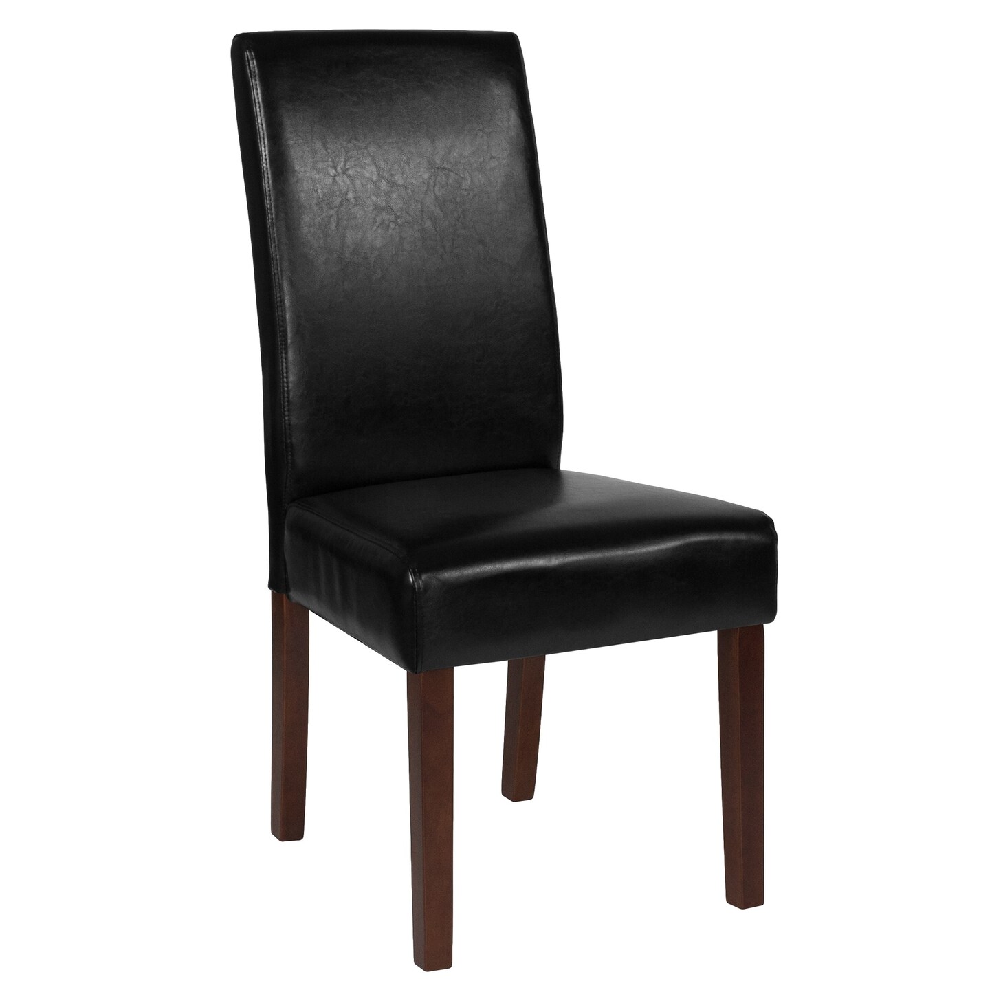 Flash Furniture 40&#x22; Black Contemporary Upholstered Parsons Chair with Panel Back