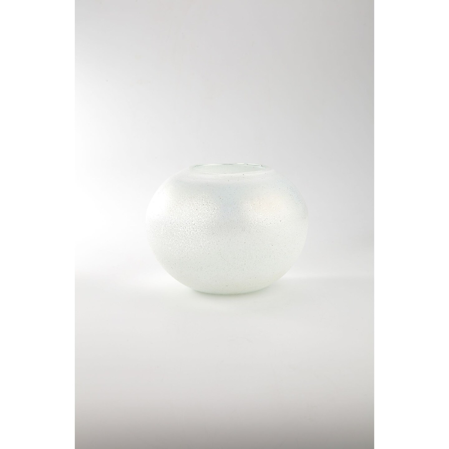 CC Home Furnishings Handblown Spherical Glass Vase - 7&#x22; - White