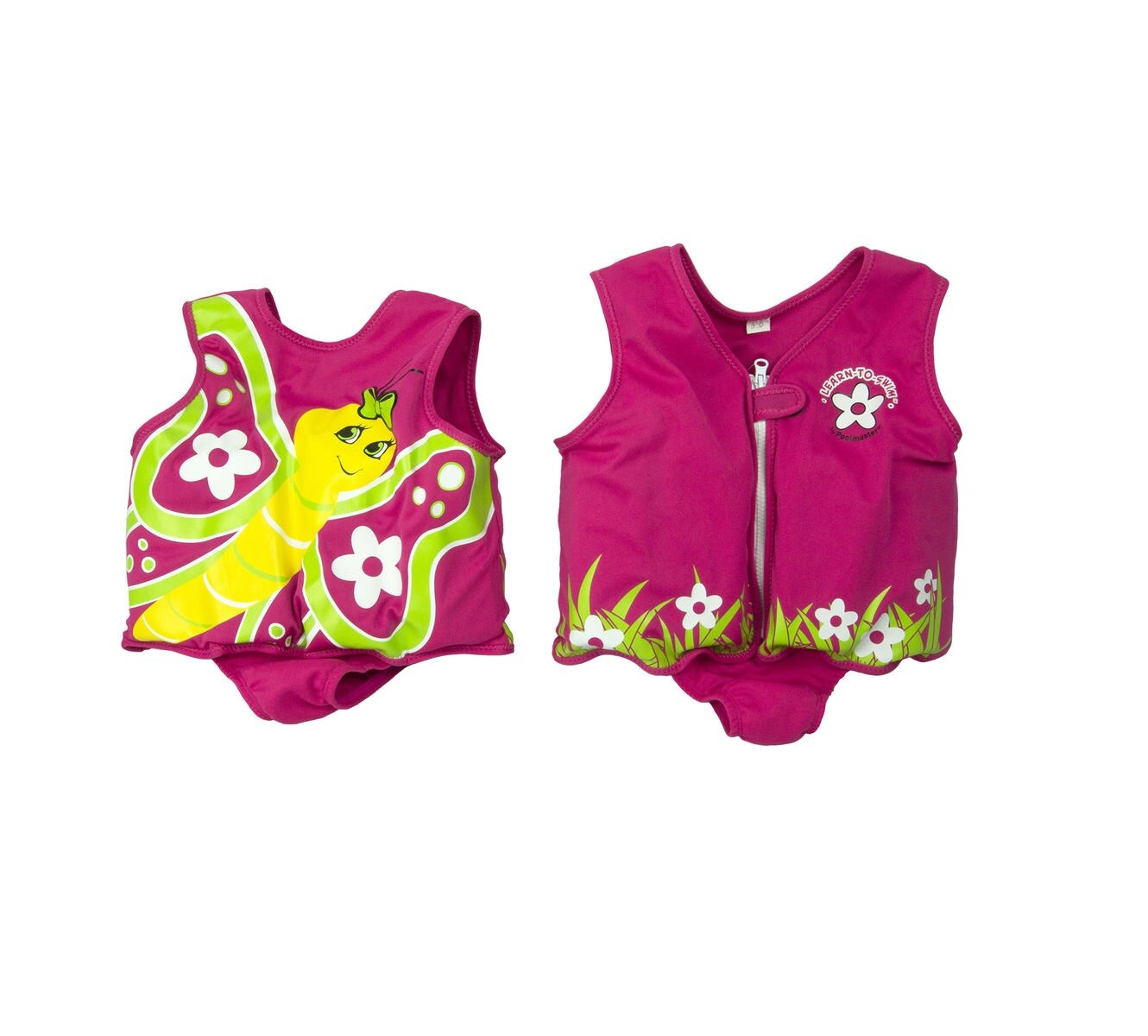 Pool Central Pink Intermediate Butterfly with Flowers Swim Vest for Children Ages 3-6