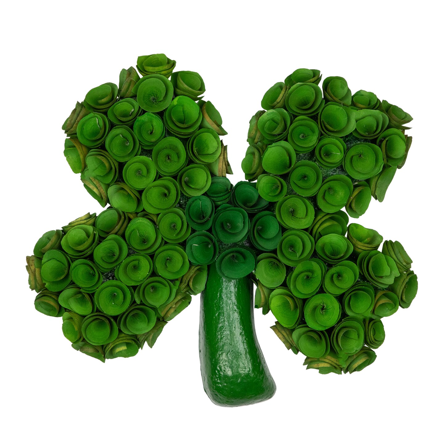 Northlight Green Four Leaf Clover Shaved Wood Floral St. Patrick's Day ...