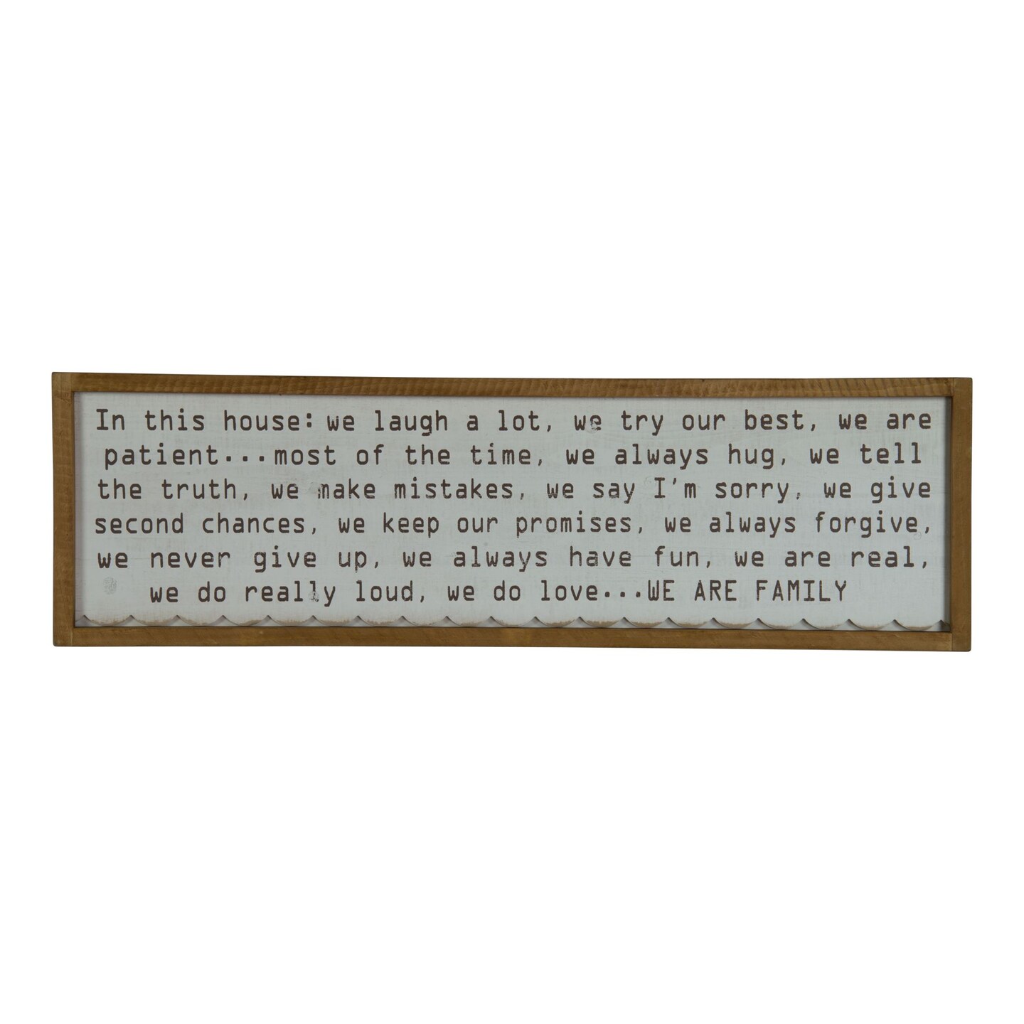 Creative Design 40&#x22; Brown and White &#x22;We Are Family&#x22; Distressed Rectangular Wall Sign