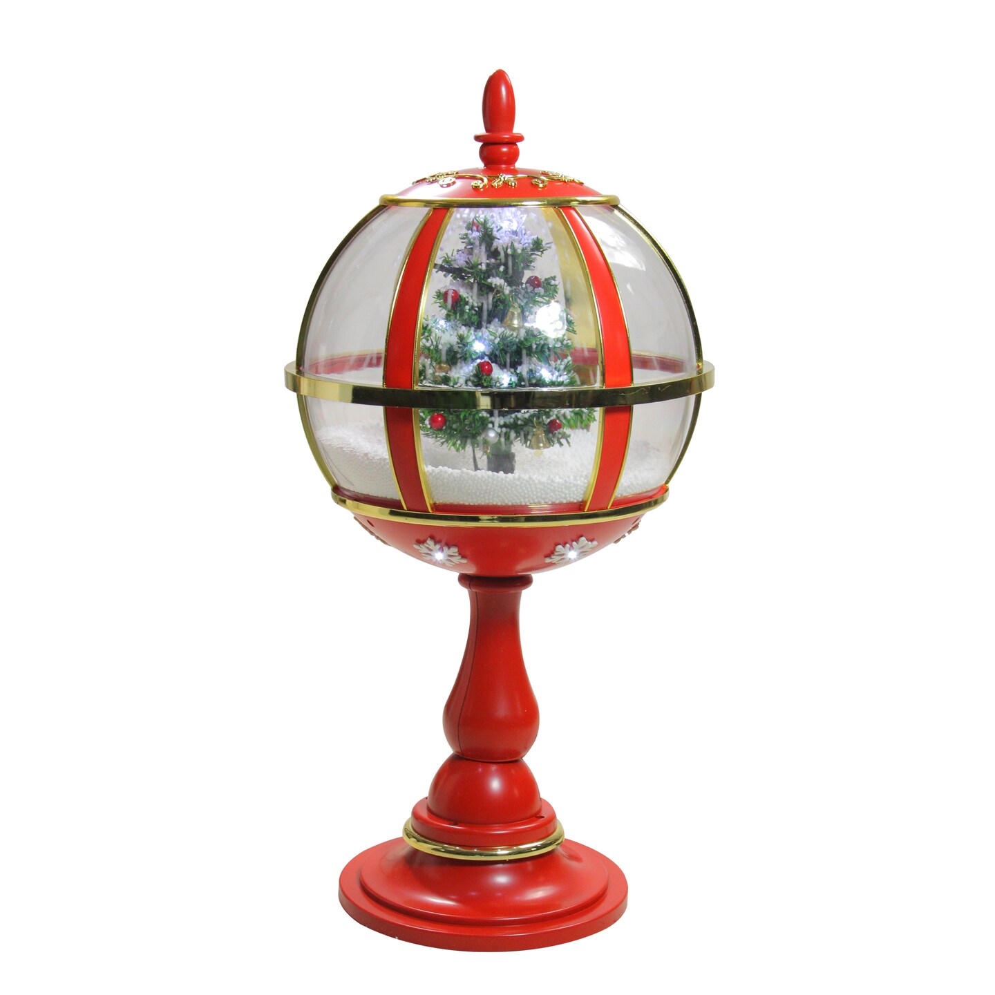 Northlight 23.5&#x22; Lighted Red Musical Snowing Christmas Tree Street Lamp