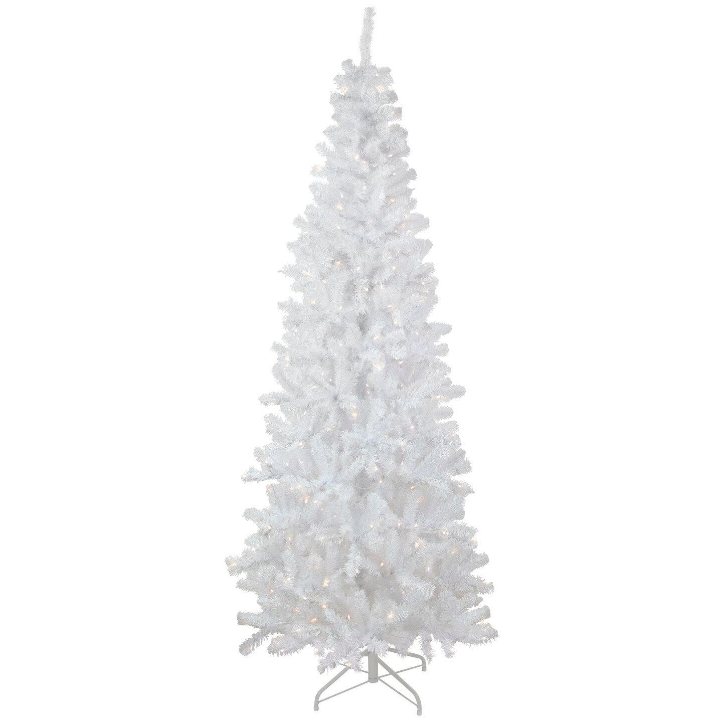 Northlight Pre-Lit Pencil White Georgian Pine Artificial Christmas Tree - 6.5&#x27; - Warm White LED Lights