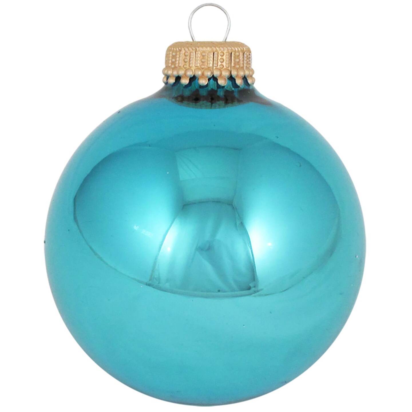 Christmas by Krebs 8ct Pale Turquoise Shiny Glass Christmas Ball Ornaments 2.5&#x22; (67mm)