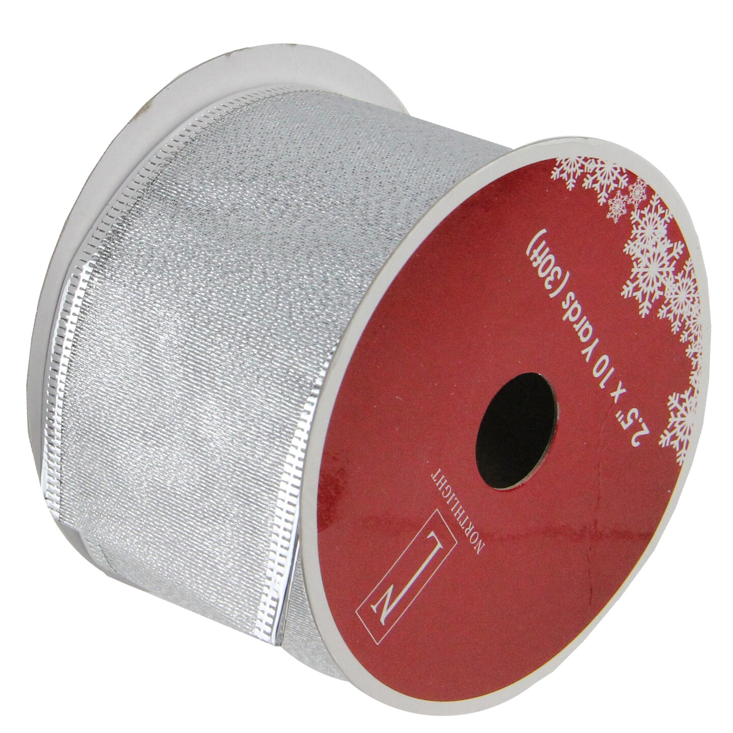 Northlight Shimmering Silver Christmas Wired Craft Ribbon 2.5&#x22; x 10 Yards