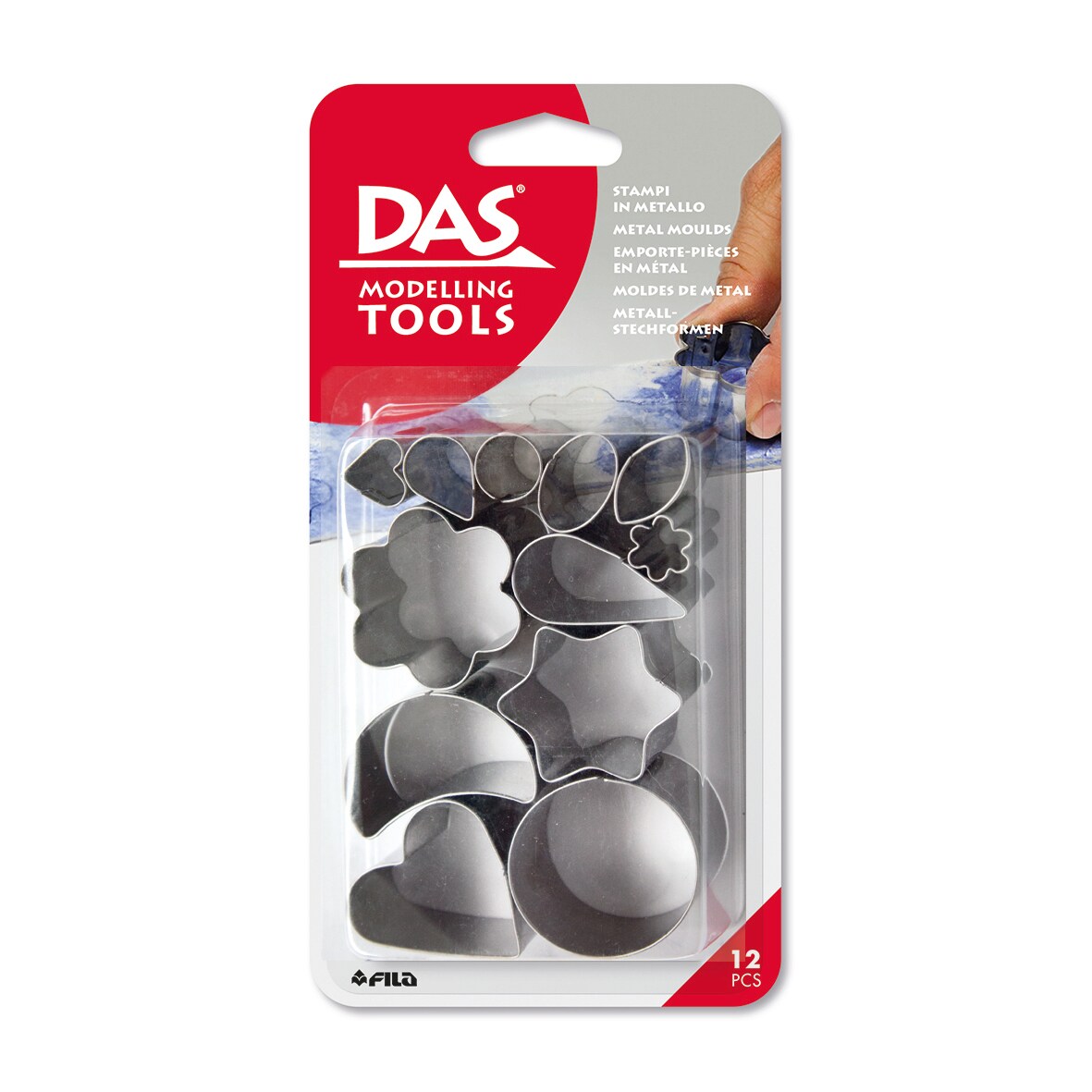 Das® Clay Modeling Tools, Metal, 12 Assorted Shapes And Sizes, 1 Set