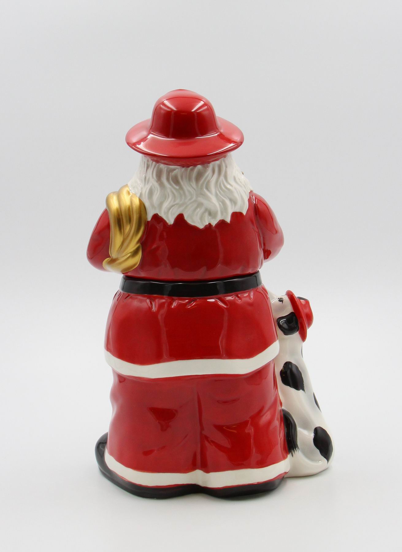 African American Firefighter Christmas Santa with Dalmation Dog Cookie Jar, Home D&#xE9;cor, Gift for Her, Him, Dad, Mom, Kitchen D&#xE9;cor