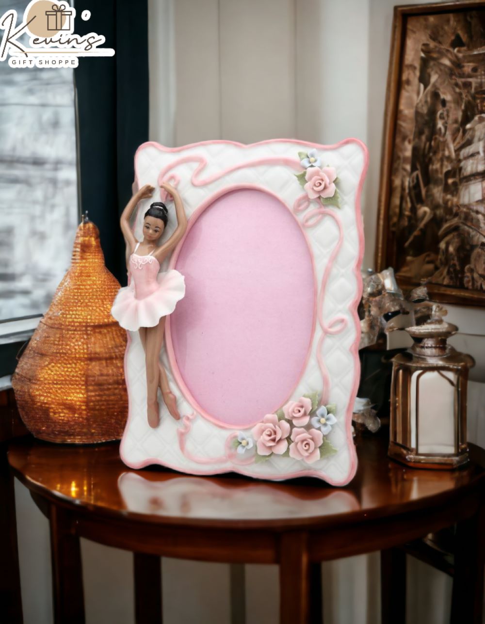Ceramic African American Ballerina Picture Frame, Home D&#xE9;cor, Gift for Her, Gift for Daughter, Gift for Ballerina Dancer