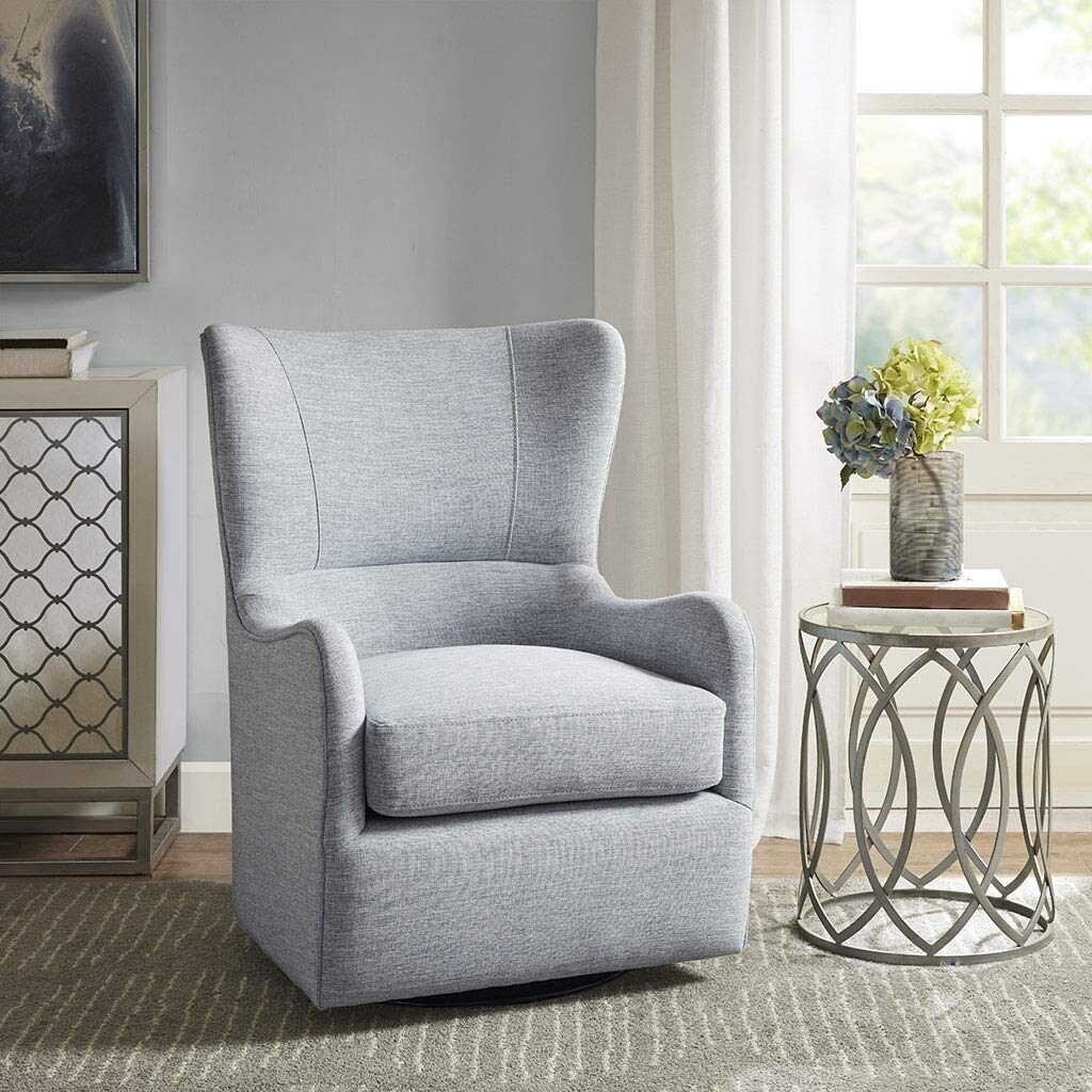 Madison Park Arianna Swivel Glider Chair Light Blue See Below