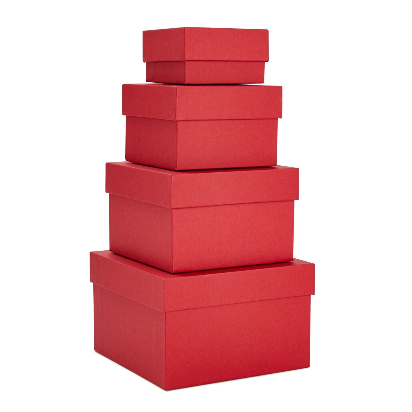 4 Pack Square Nesting Gift Boxes, Decorative Boxes with Lids in 4