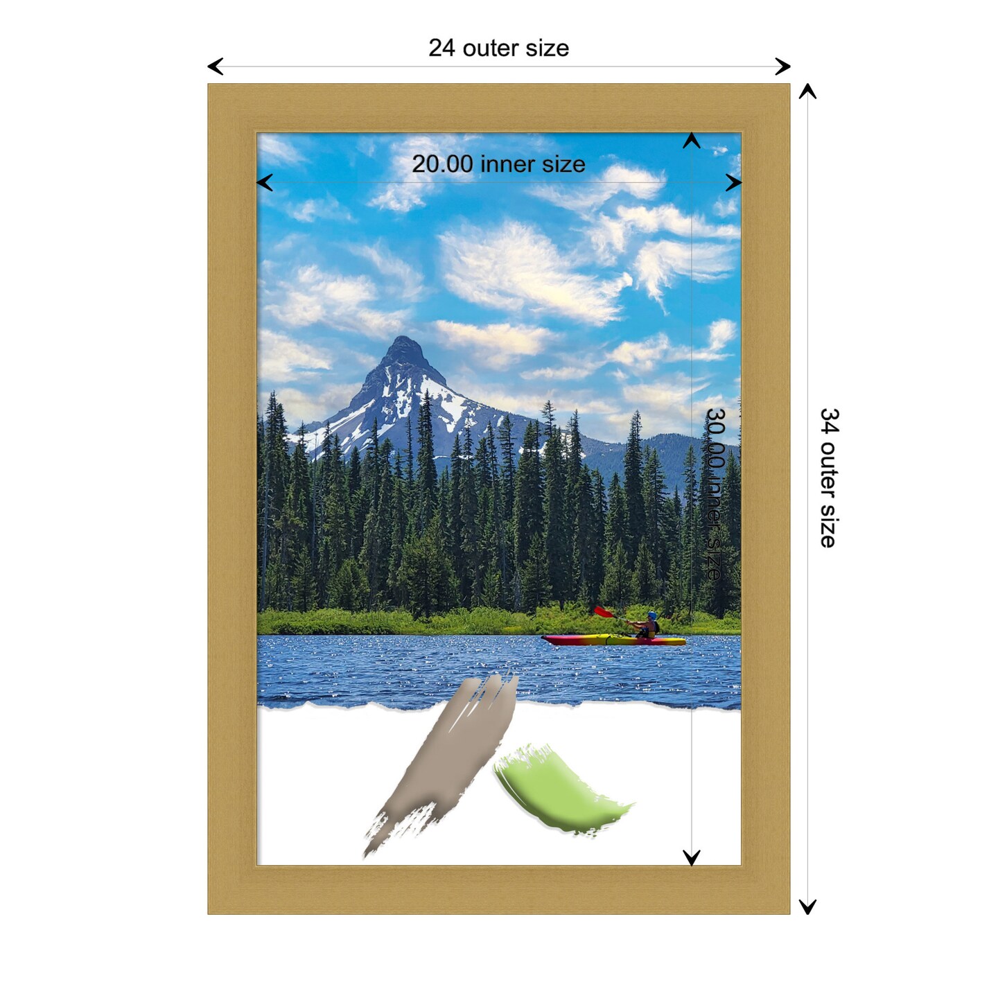 Grace Brushed Gold Picture Frame, Photo Frame, Art Frame