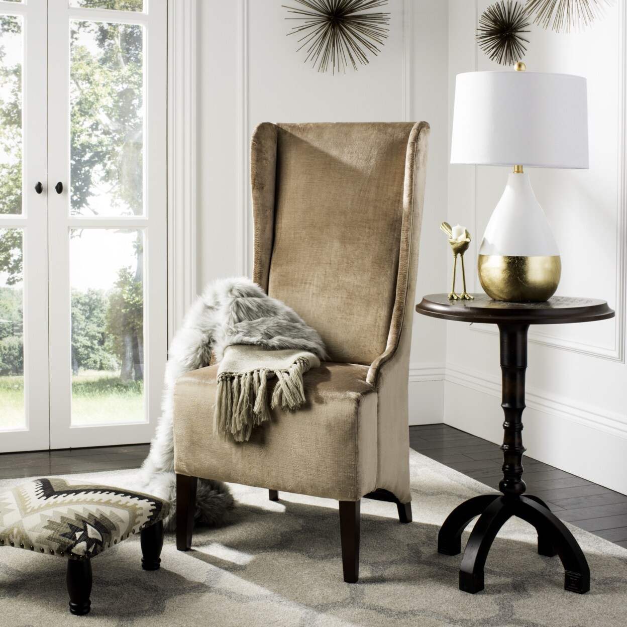 Safavieh   Bacall 20&#x27;&#x27;H Velvet Dining Chair Champagne