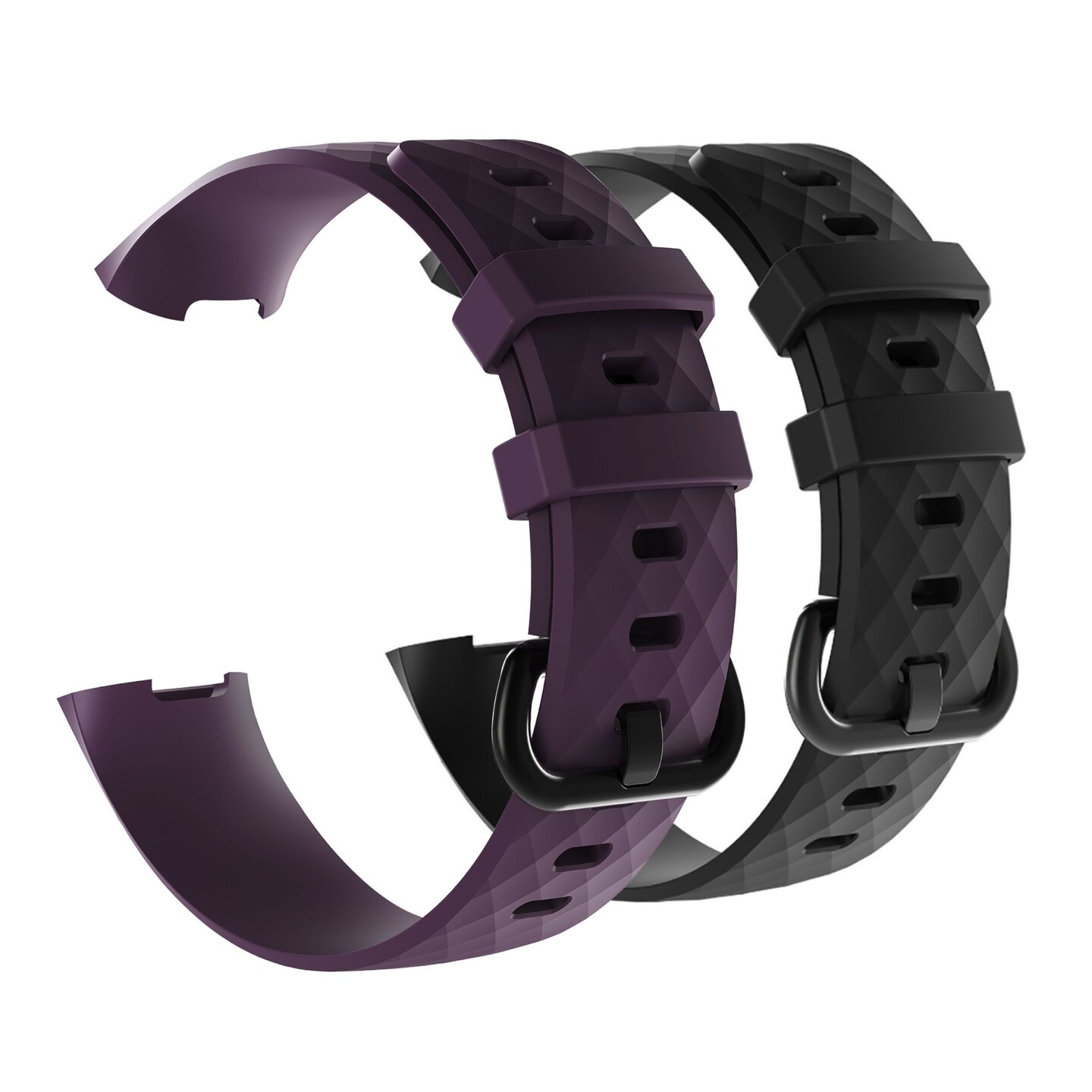 For Fitbit Charge 3 / 3 SE / 4 Bands, 2 Pack Replacement Strap for Women Men, Size Small, Black and Purple