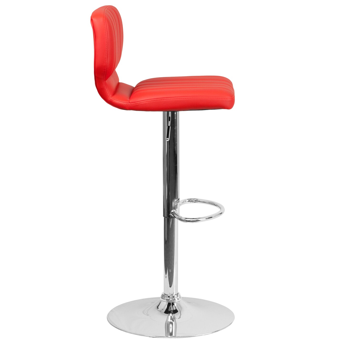 Emma and Oliver Vertical Stitch Back Swivel Adjustable Height Barstool