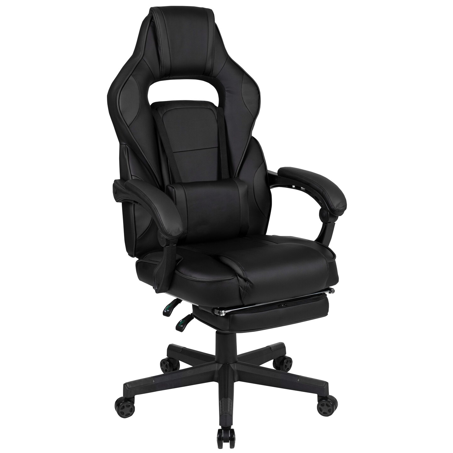 Emma and Oliver Ergonomic Gaming Chair -Recline Back/Arms, Footrest, Massaging Lumbar