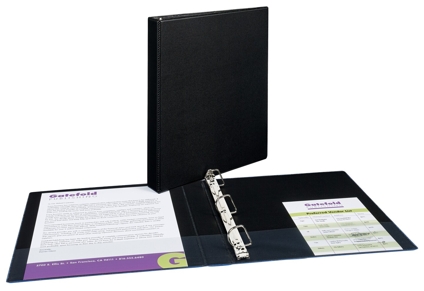 Avery Durable 3 Ring Binder, 1 Inch Slant Rings, 3 Black Binders (27250)
