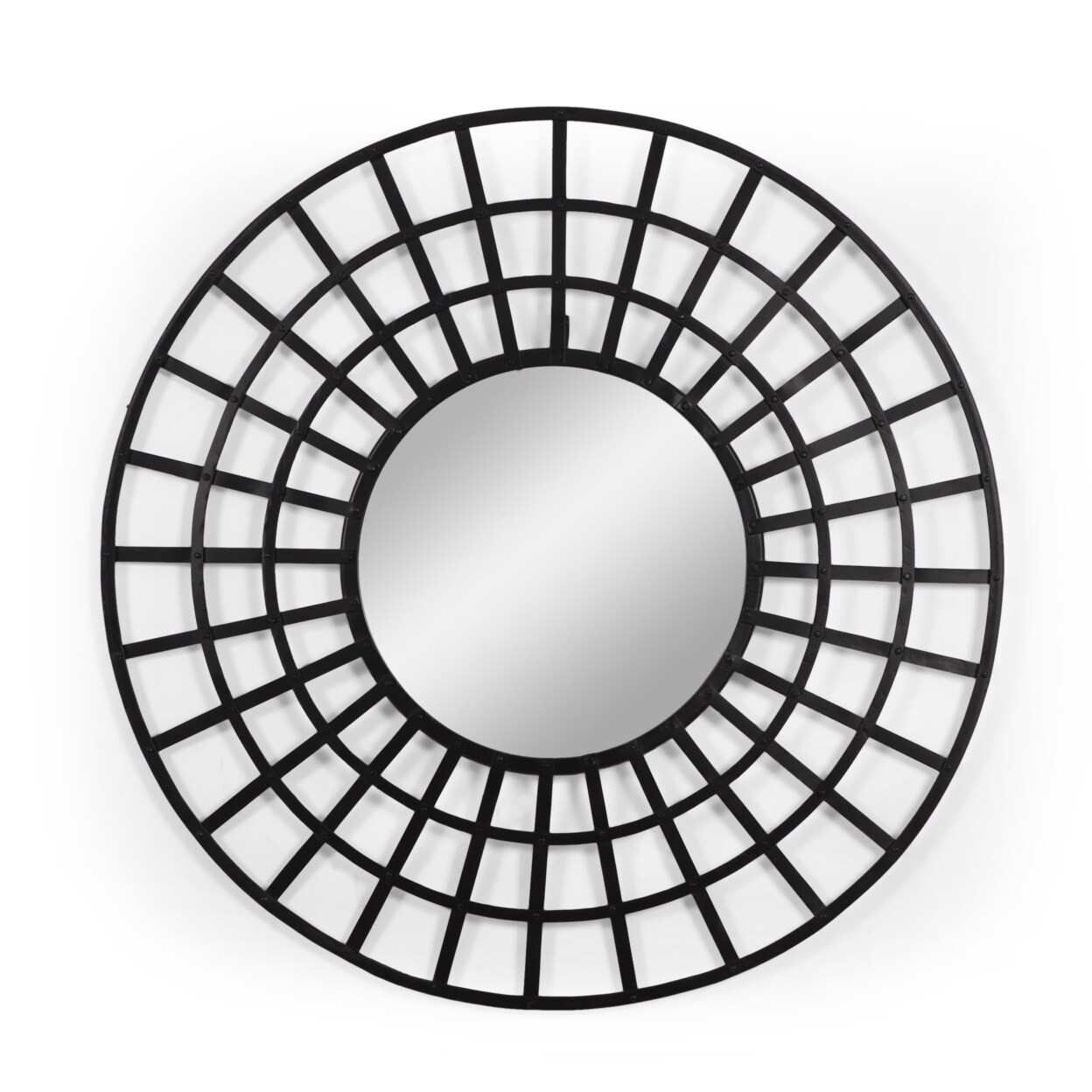 GDFStudio Hiram Handcrafted Modern Round Wall Mirror