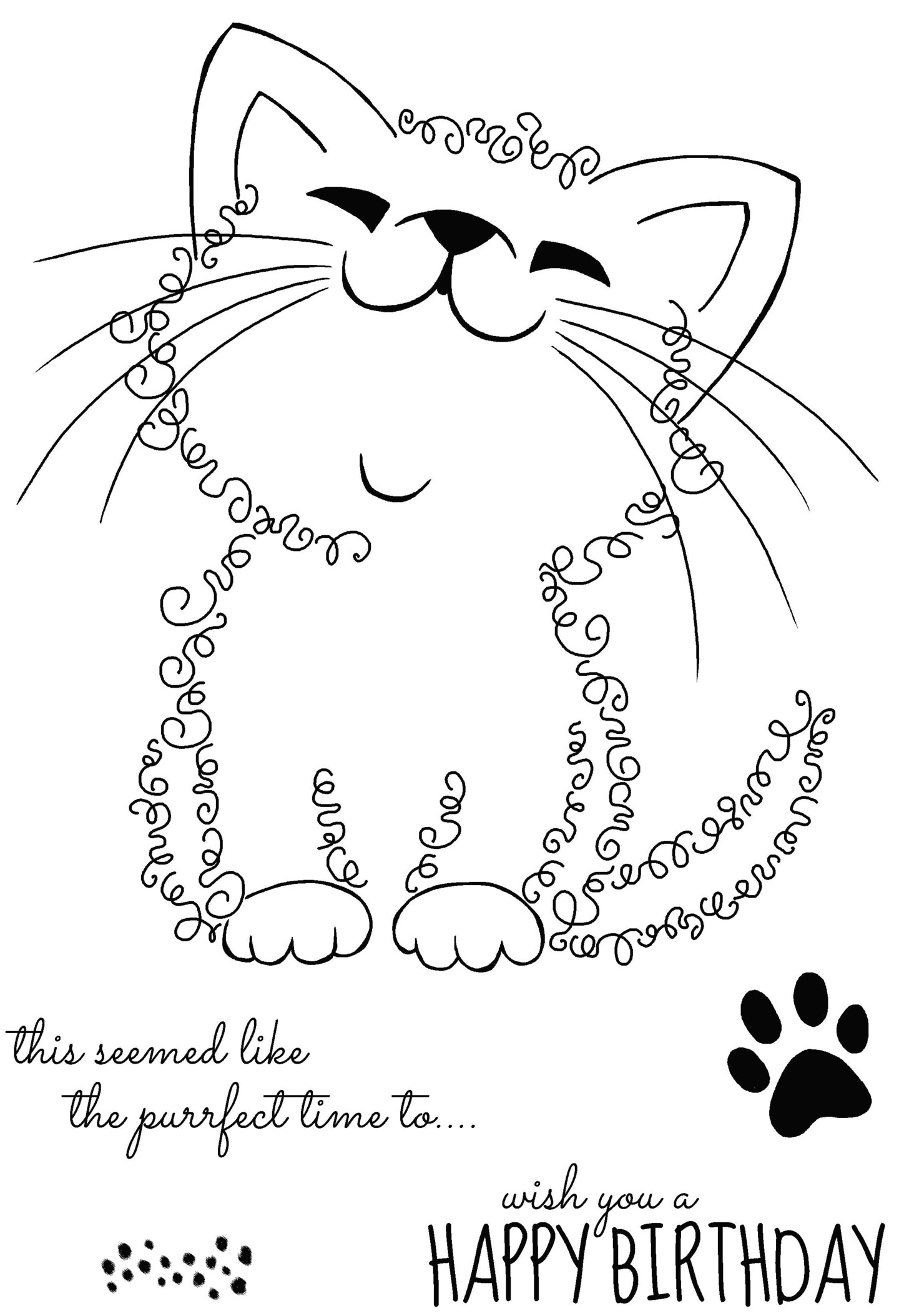 Woodware Craft Collection Woodware Clear Singles Fuzzie Friends Kati The Kitten 4 in x 6 in Stamp