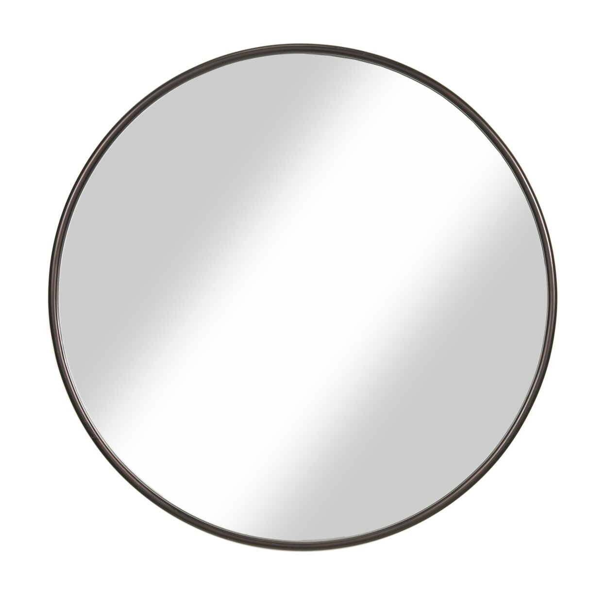 Saltoro Sherpi Contemporary Round Metal Framed Wall Mirror, Large, Bronze and Silver-
