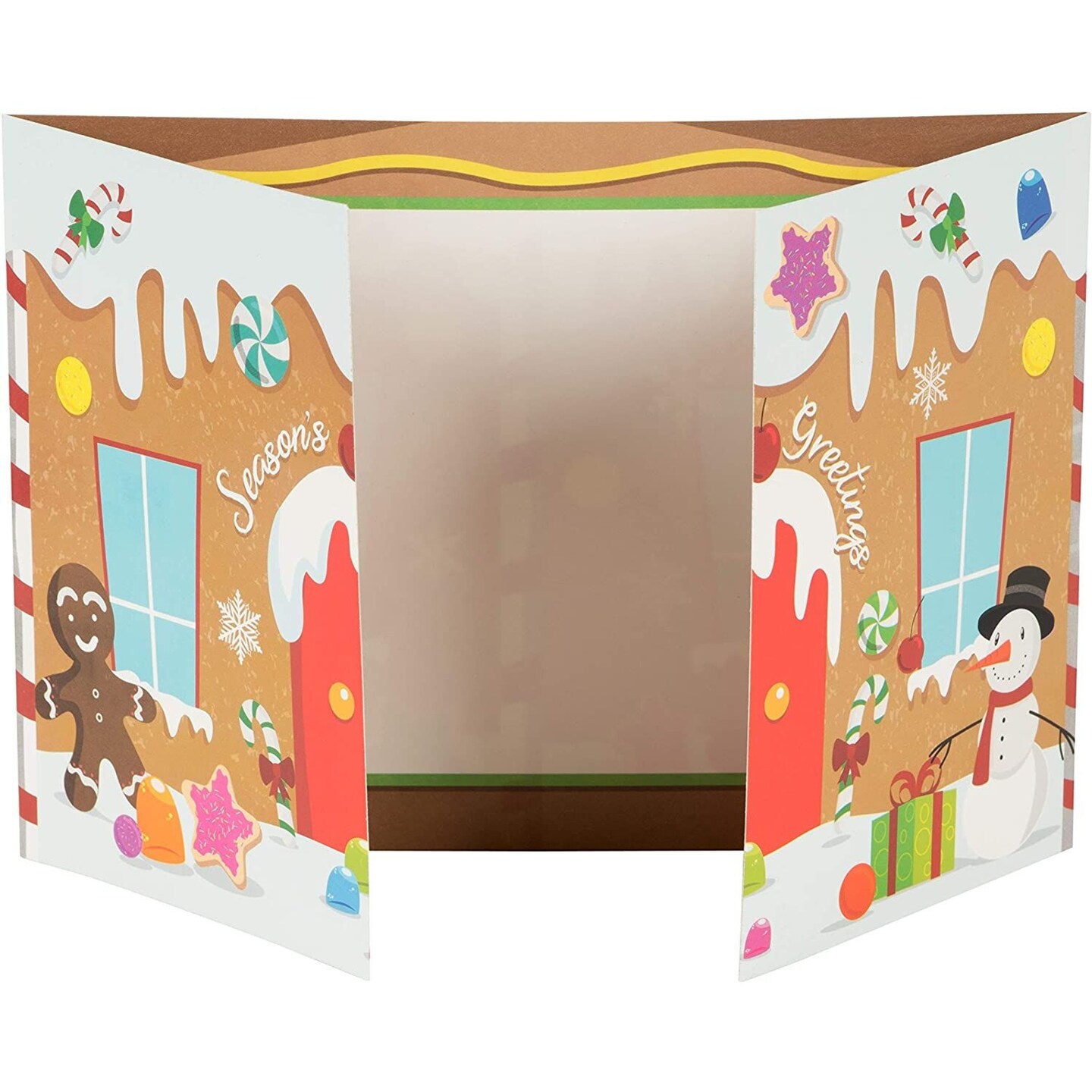 36 Pack Gingerbread House Merry Christmas Greeting Cards with Envelopes, Tri-Fold Holiday Cards (5 x 7 In)