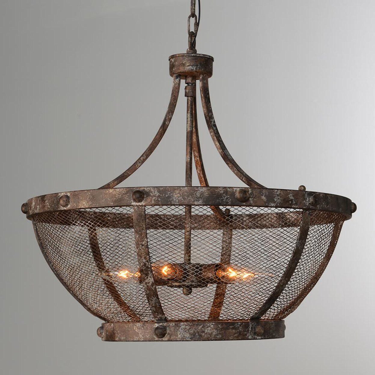 Kosas Home Indoor Transitional Modern Charleston 6-Light Mesh Chandelier