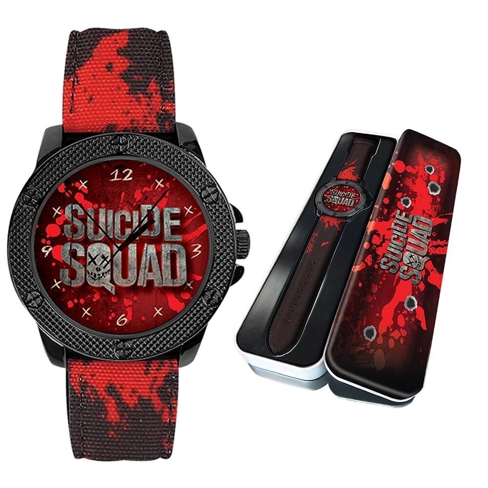 DC Comics Suicide Squad Wristwatch Movie Collectible Warner Bros Watch Red/Black