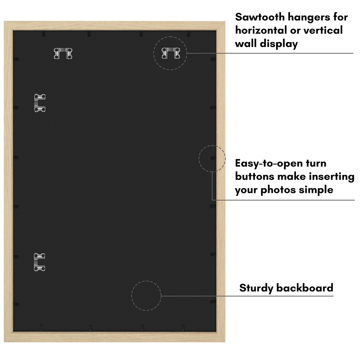 Americanflat Gallery Poster Frame - Wooden Picture Frame for Wall Art - Plexiglass Cover - Hanging Hardware for Horizontal or Vertical Display