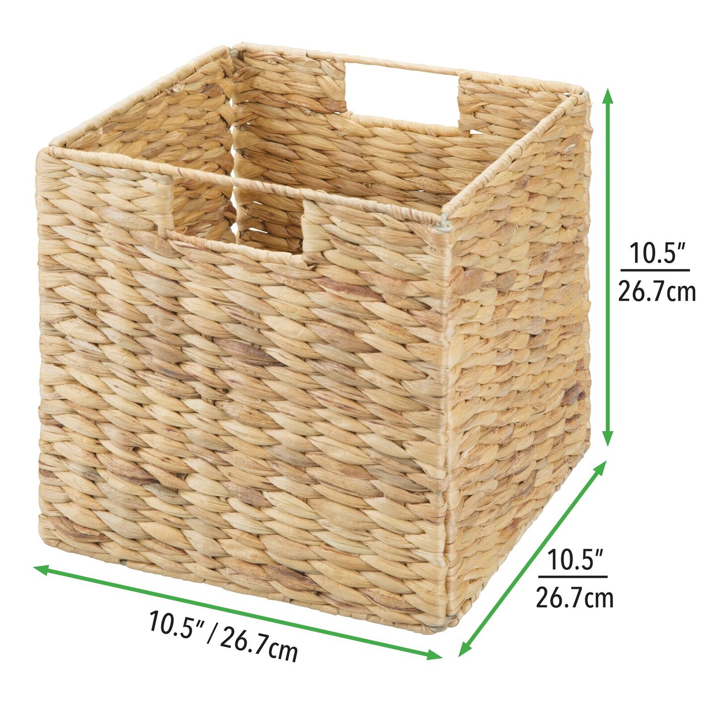 mDesign Woven Hyacinth Kitchen Storage Organizer Basket Bin, 8 Pack, Natural/Tan