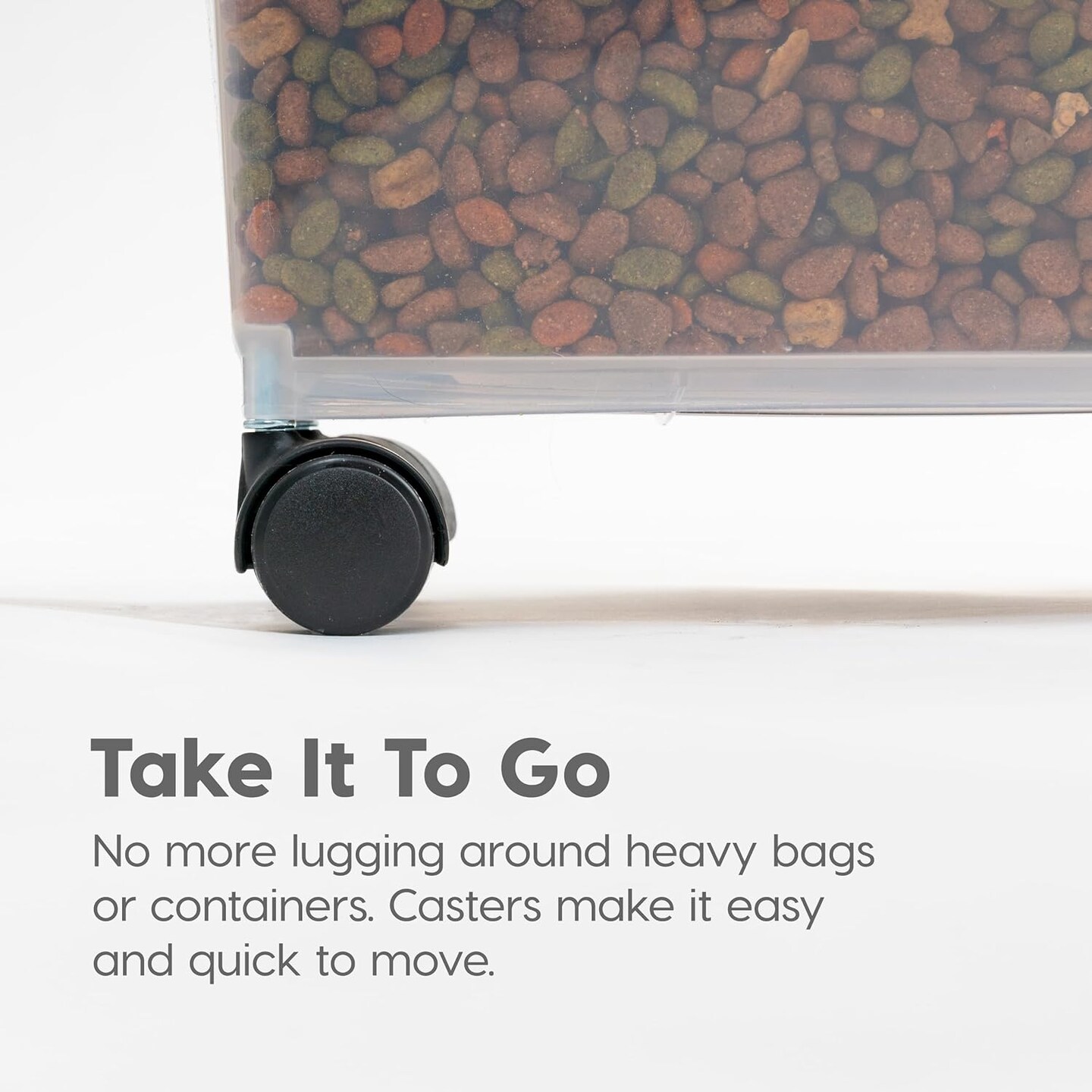 IRIS USA 30lbs+11lbs Airtight Pet Food Storage Container Combo with Scoop and Casters, up to 41lbs