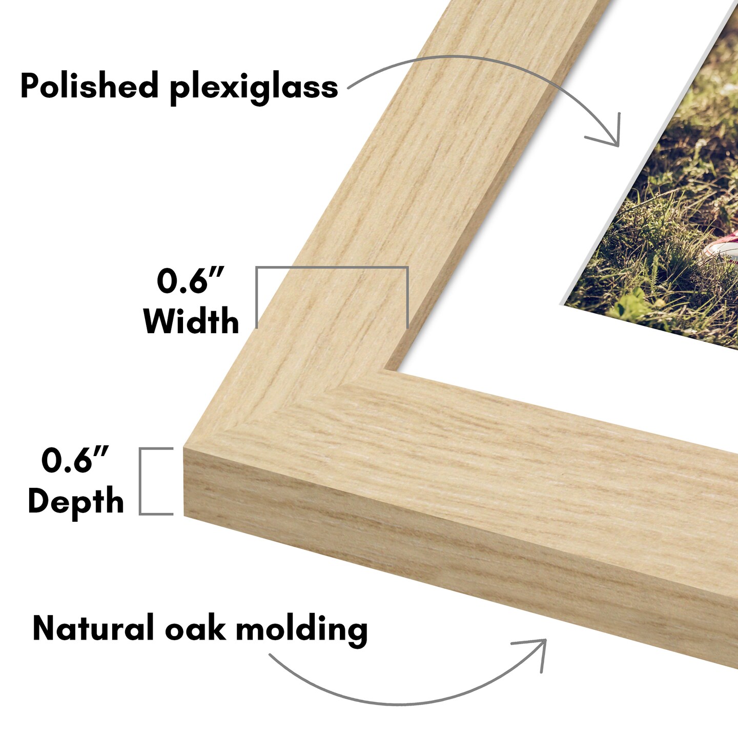 Americanflat 2 Pack of Picture Frames with Mat - Plexiglass Cover