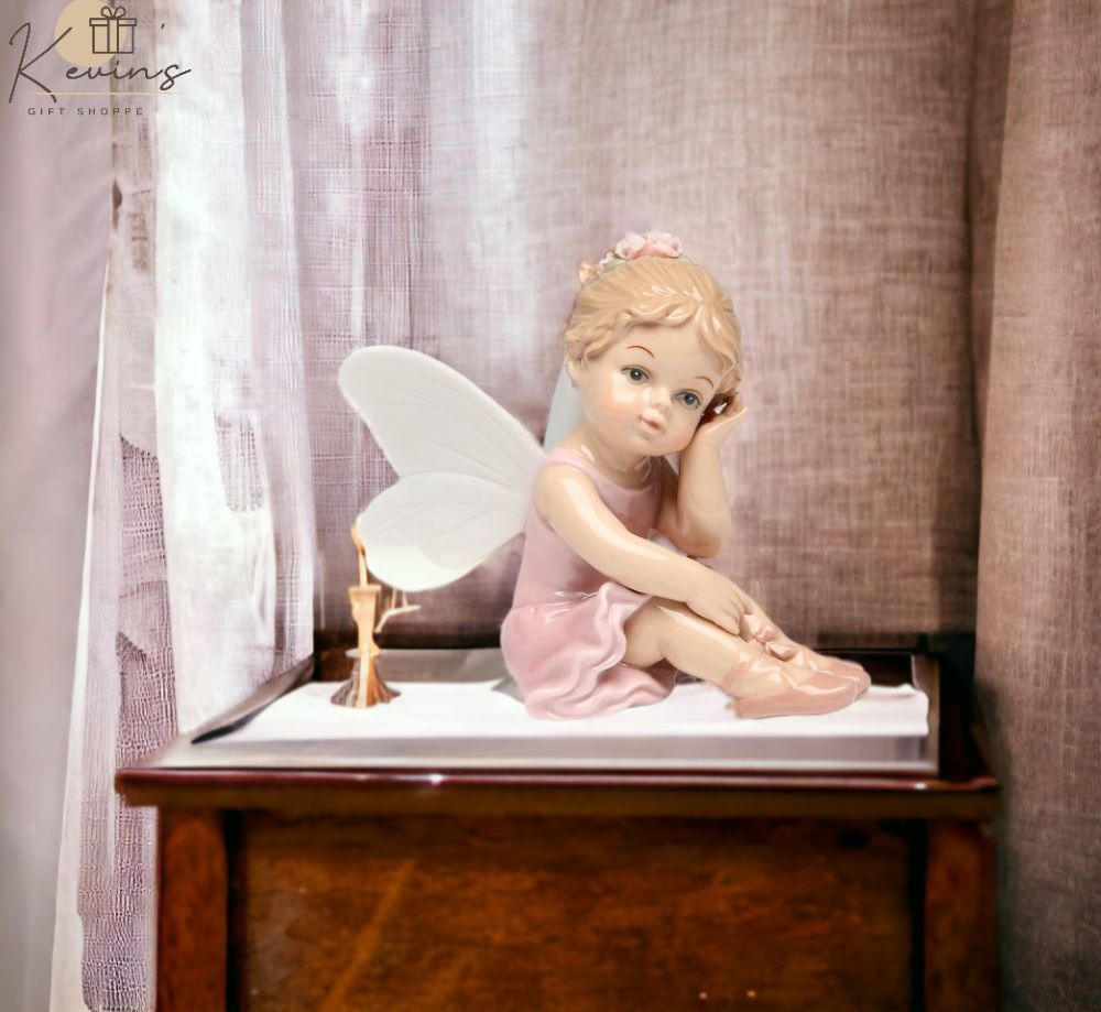 Ceramic Ballerina Fairy Figurine, Home D&#xE9;cor, Gift for Her, Gift for Daughter, Gift for Ballerina Dancer