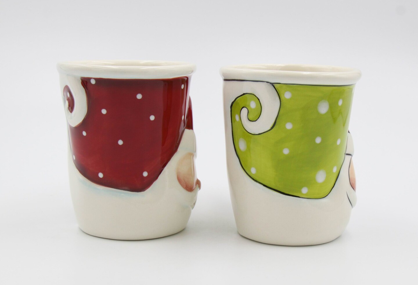 Ceramic Christmas Santa Mug (Set of 2), Home D&#xE9;cor, Gift for Her, Gift for Mom, Kitchen D&#xE9;cor, Christmas D&#xE9;cor