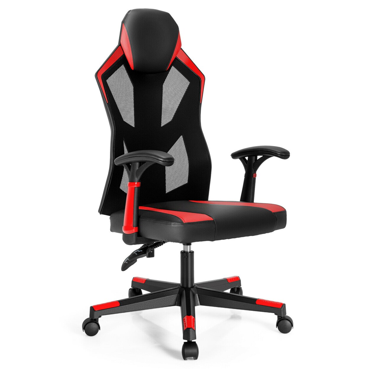 Gymax Gaming Chair Swivel Computer Office Chair w/ Adjustable Mesh Back