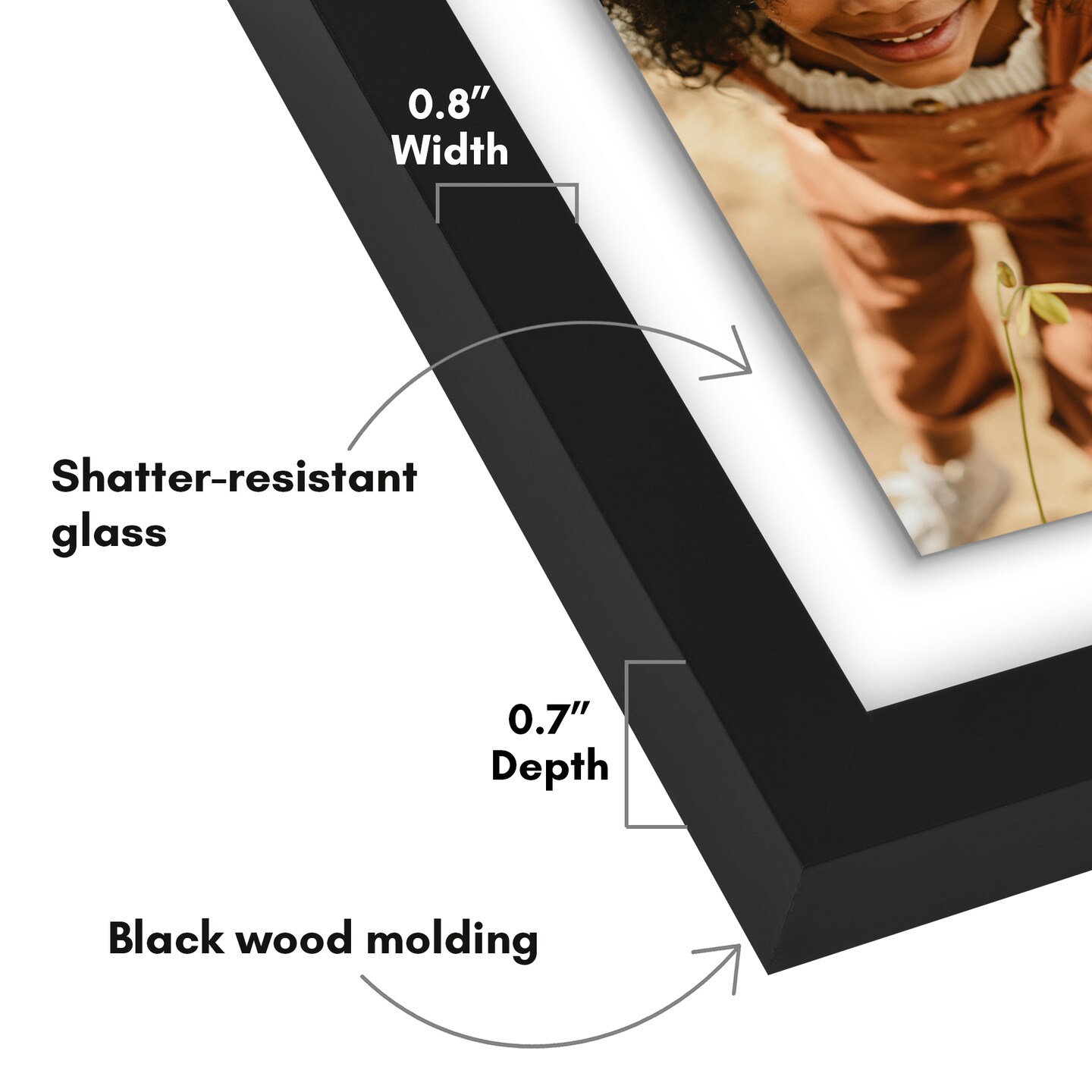 Americanflat Floating Picture Frame for Wall Art - Photo Frame with Floating Effect for Photos, Wall Art, and Pressed Flowers - Polished Glass Cover - Hanging Hardware