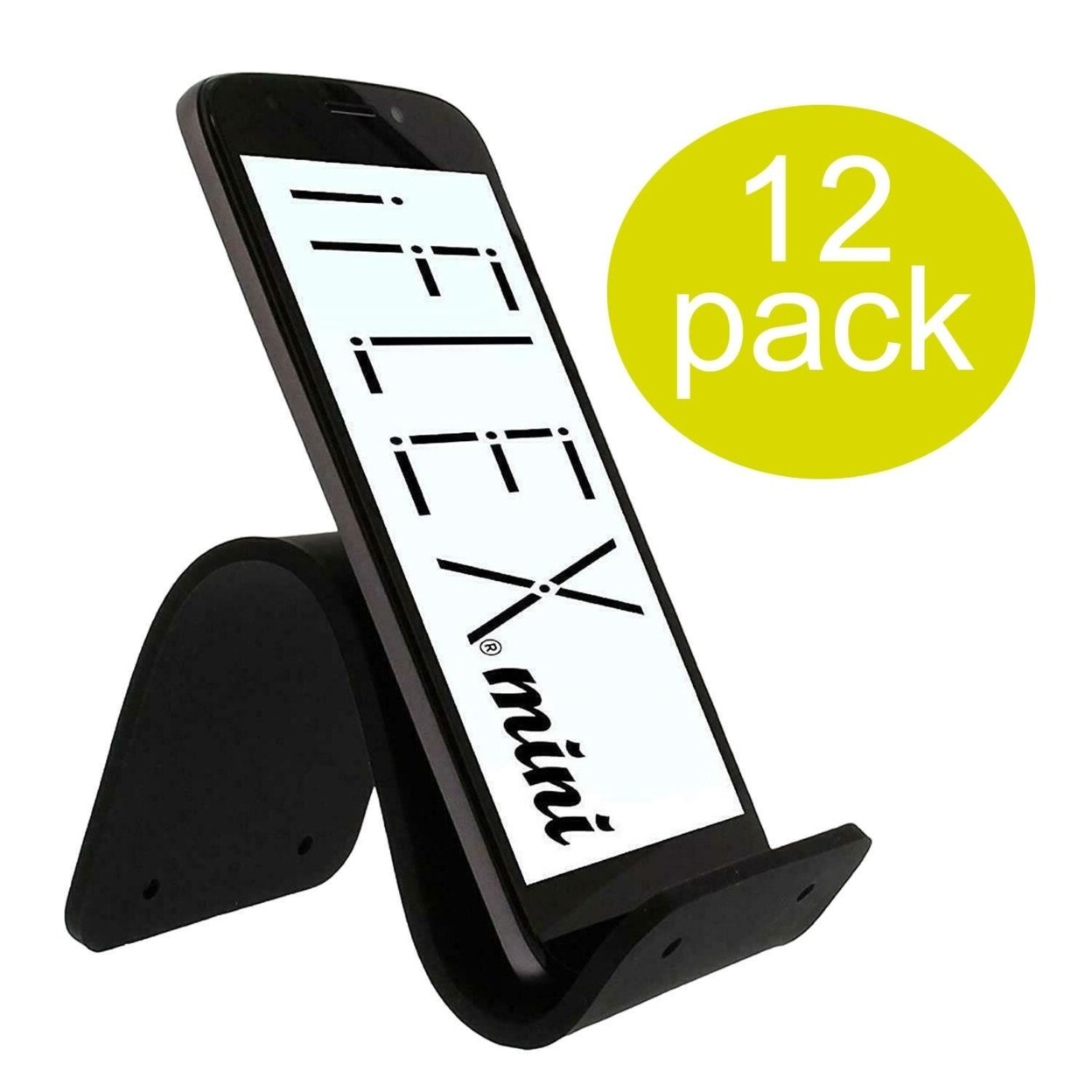 Iflex Mini Cell Phone Flexible Holder 12Pk Black Silicone Universal Mount