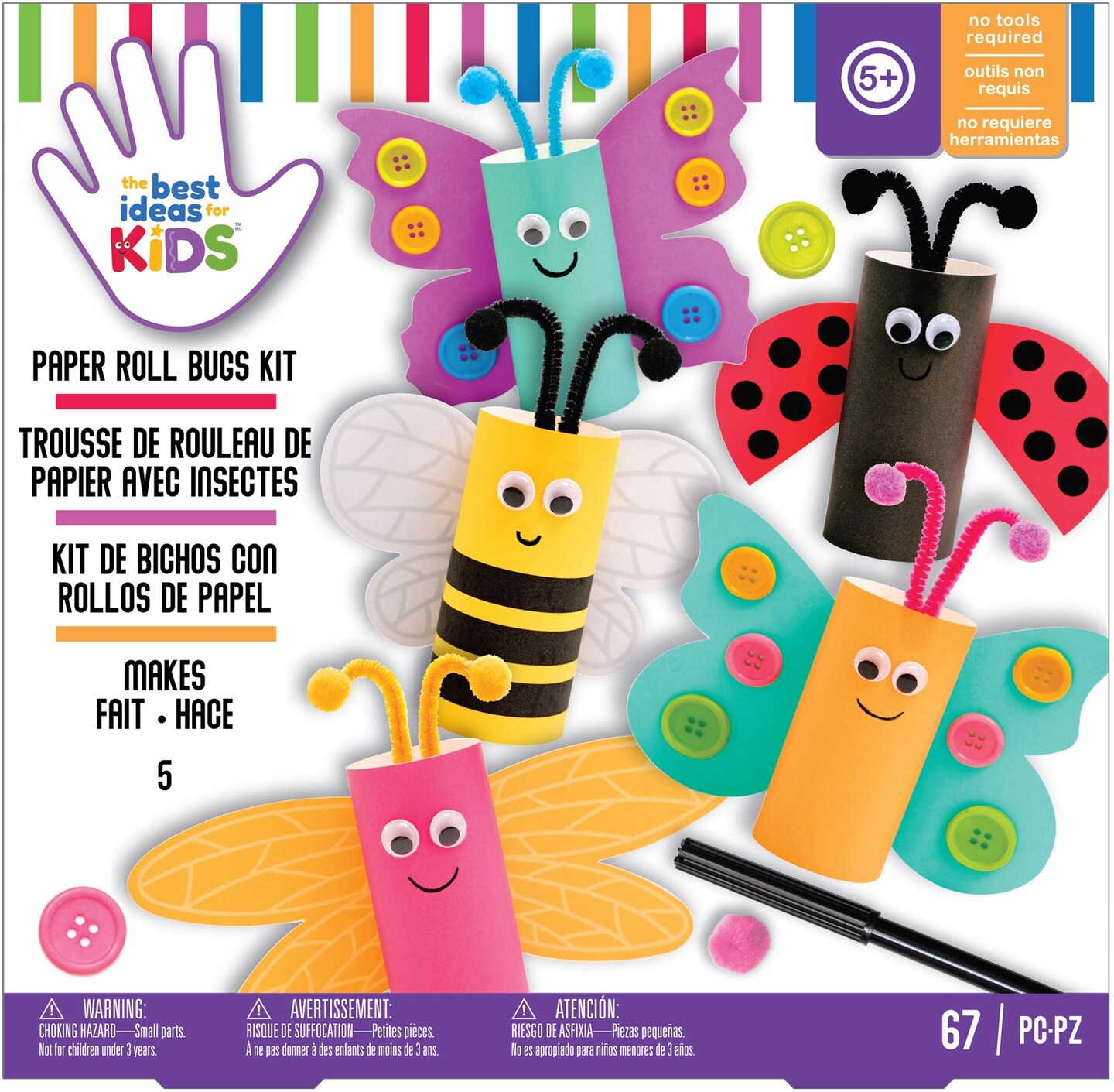 American Crafts Best Ideas For Kids Craft Kit-Paper Roll Bugs