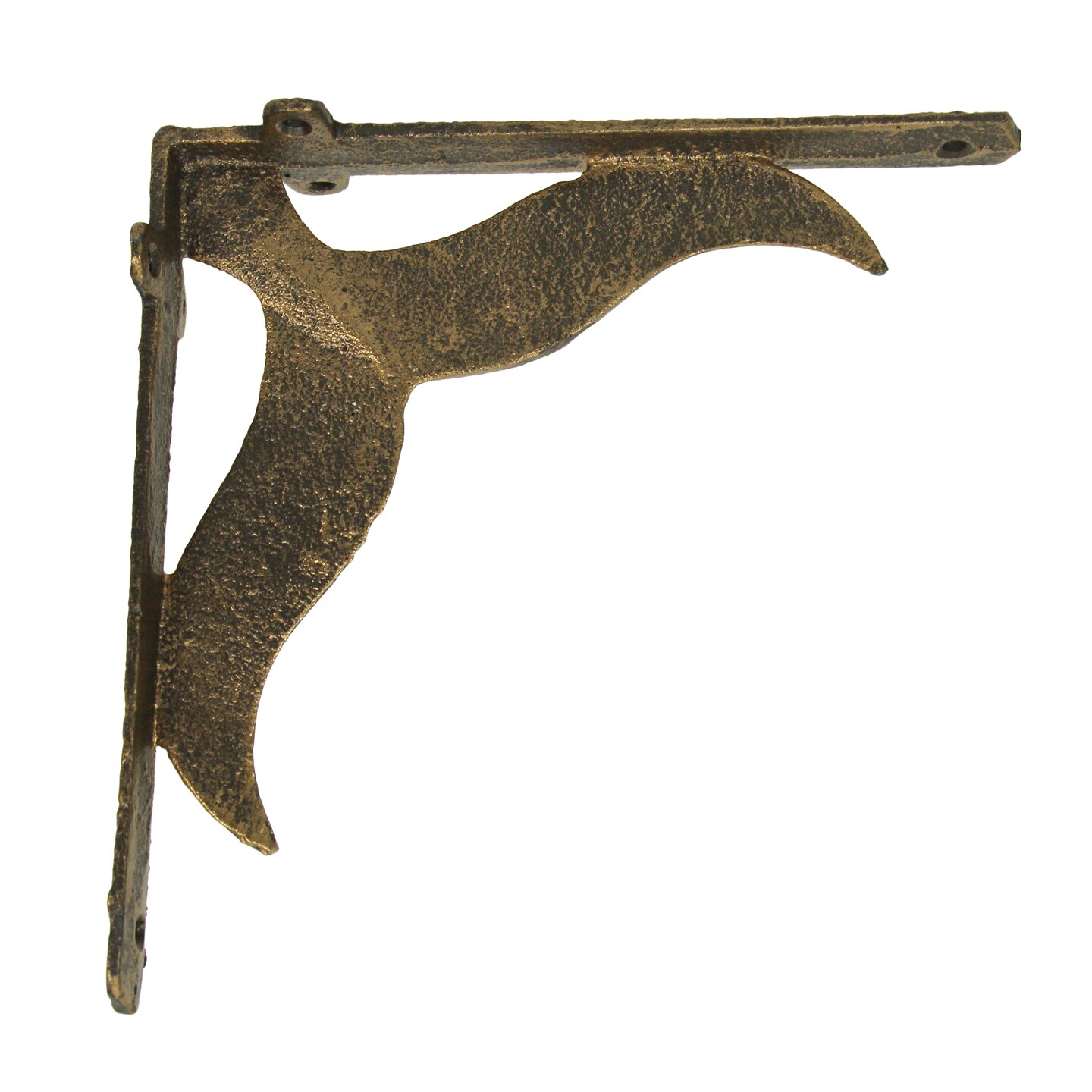 Set of 2 Cast Iron Whale Tail Wall Bracket Shelf Decor
