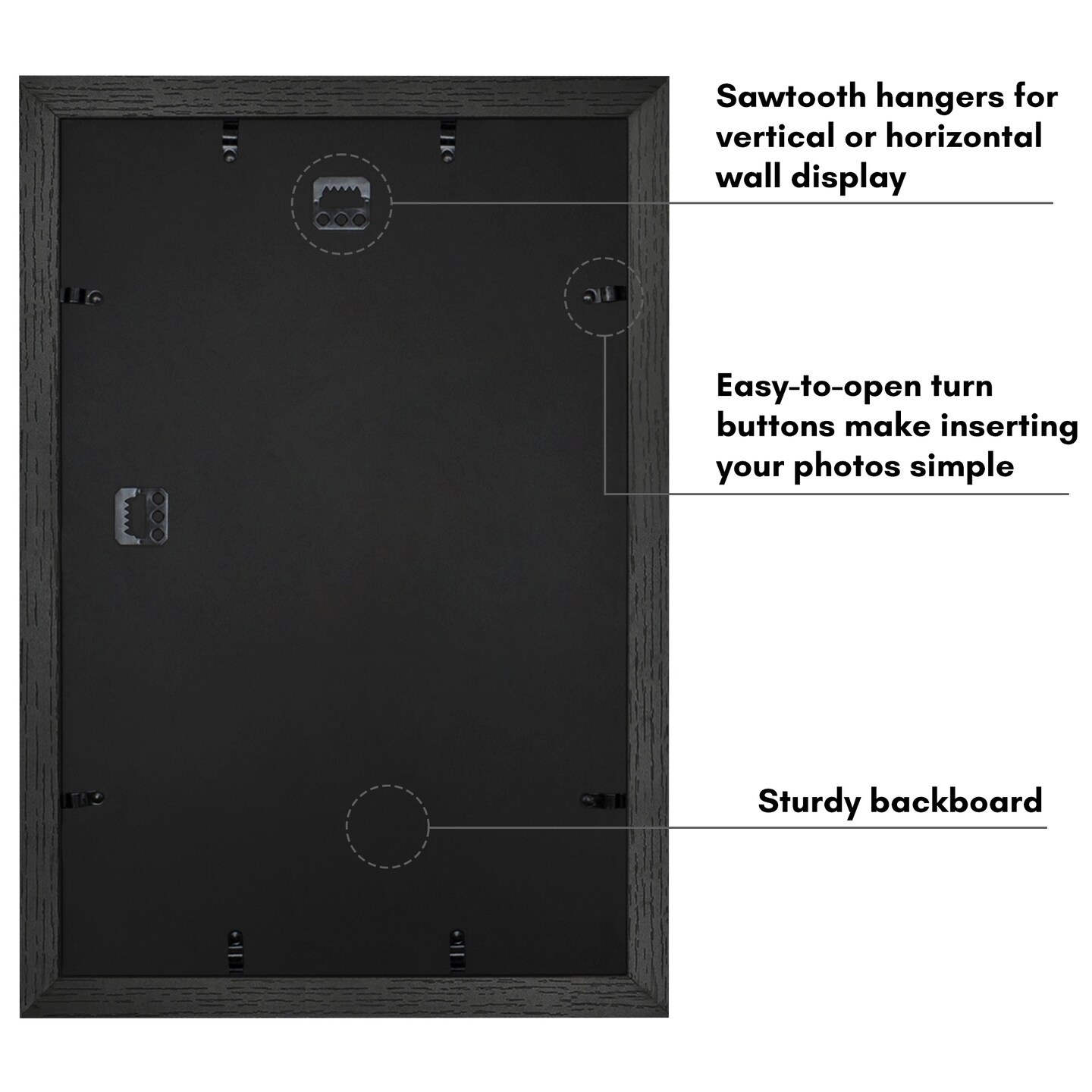 Americanflat Picture Frame with Wide Molding with Mat - Modern Wide Picture Frame - Plexiglass Cover - Hanging Hardware - Includes Easel