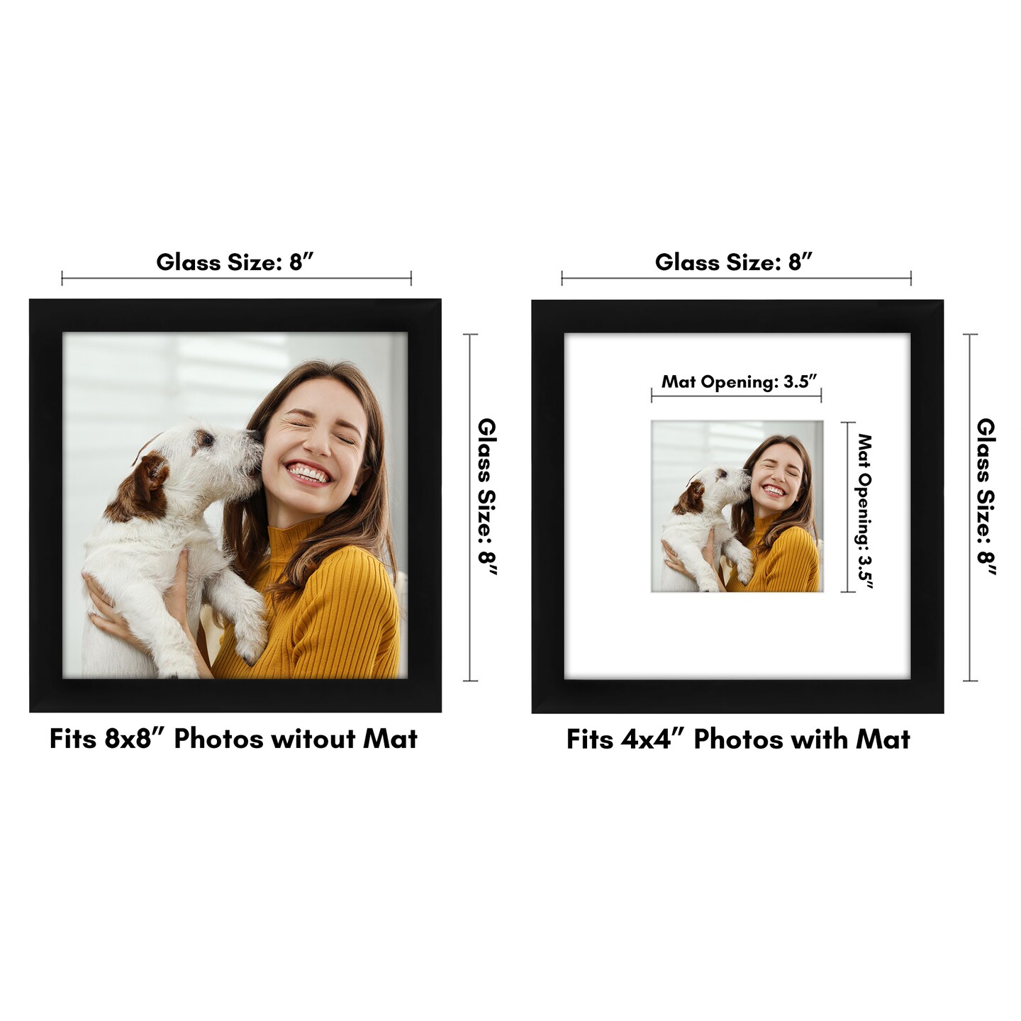 Americanflat Picture Frame with Mat - Photo Frame for Wall Display - Shatter Resistant Glass - Adjustable Hanging Hardware - Includes Easel