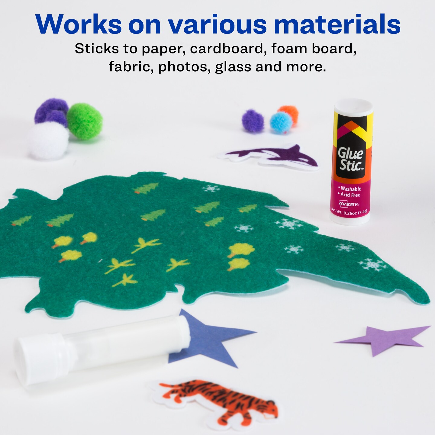 Avery Glue Stic Value Pack, White, Washable, Nontoxic, 0.26 oz., 18 per Pack, 2 Packs, 36 Permanent Glue Sticks Total (50224)