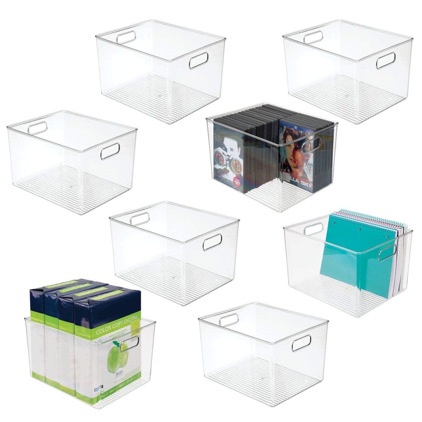 Mdesign Tall Plastic Bathroom Organizer Bin With Built-in Handles