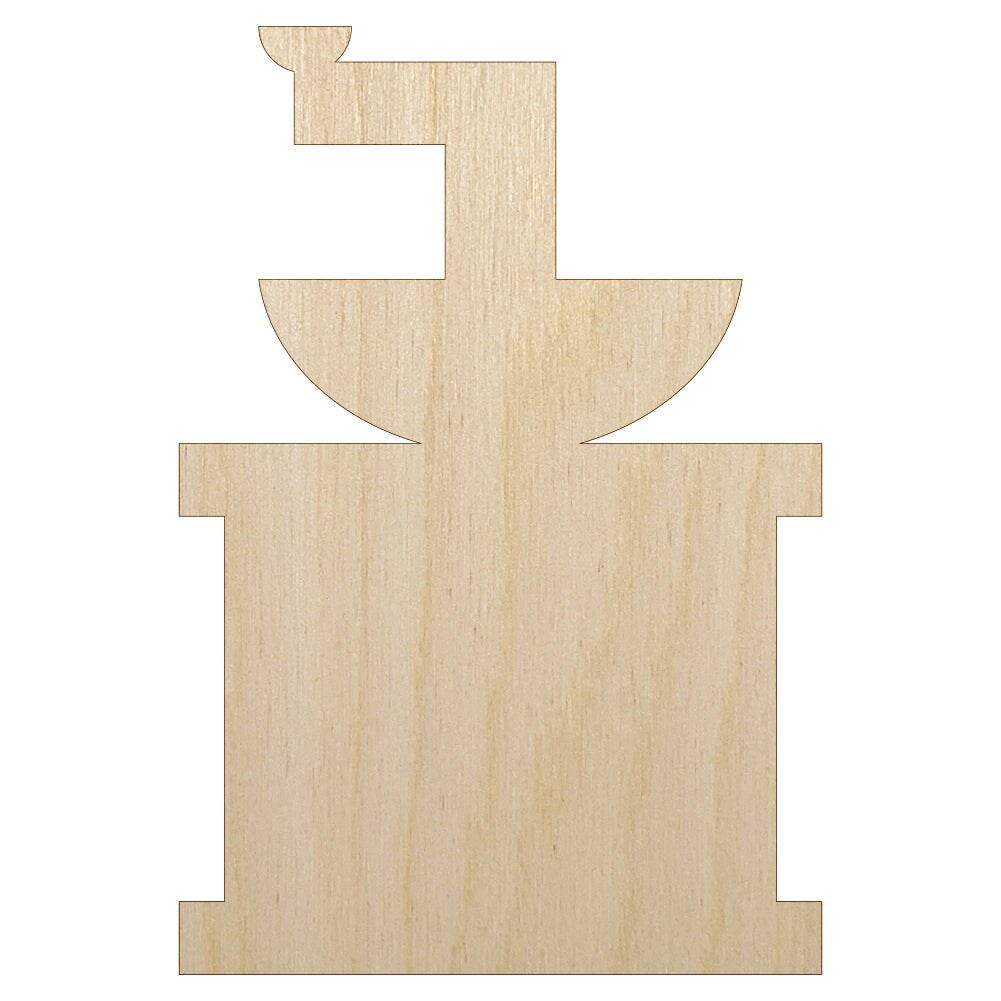 Coffee Grinder Solid Unfinished Wood Shape Piece Cutout for DIY Craft Projects