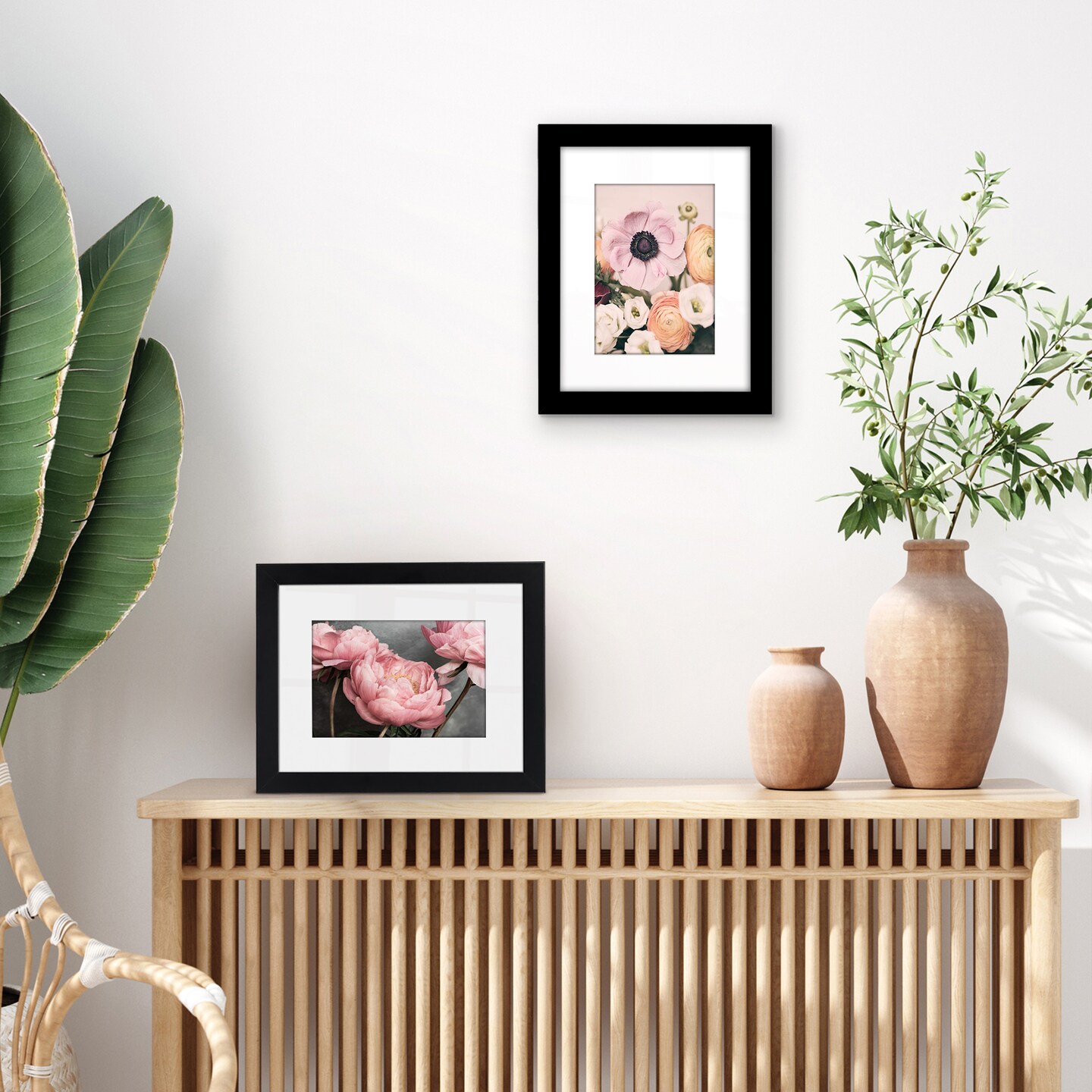 Americanflat Picture Frame with Mat - Photo Frame for Wall Display - Shatter Resistant Glass - Adjustable Hanging Hardware - Includes Easel - Black