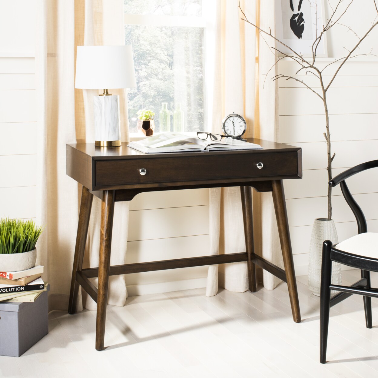 Safavieh   Isadora Mid-Century Modern Desk Walnut