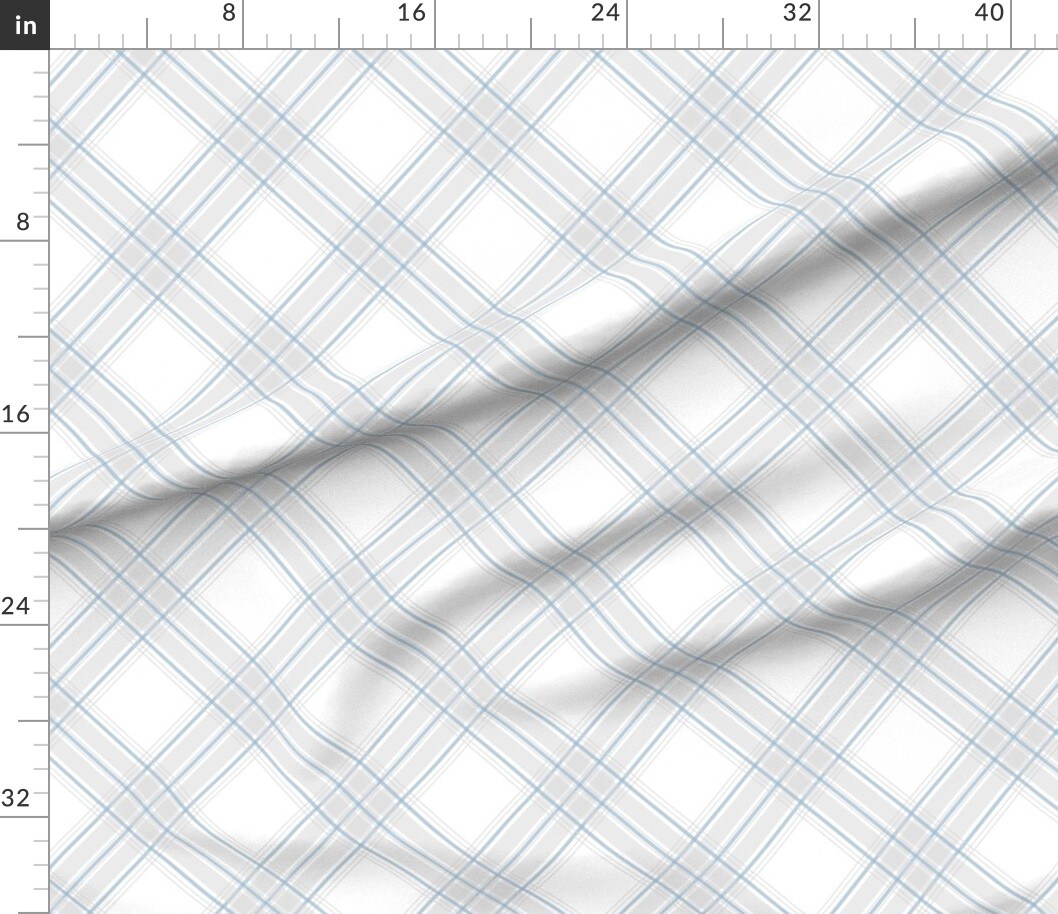 Diagonal Plaid Neutral Check Classic Scottish Large Scale Farmhouse Custom Printed Fabric by Spoonflower Various Fabrics by the Yard or Fat Quarter