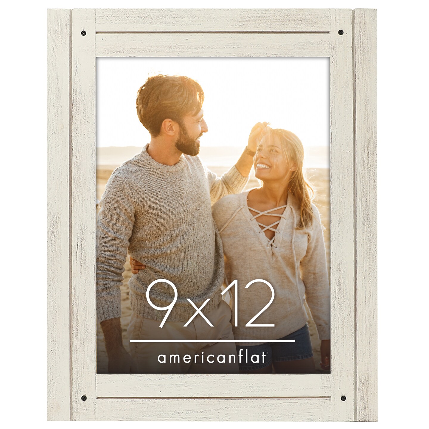 Americanflat Rustic Picture Frame - Modern Photo Frame for Unique Farmhouse Look - Polished Glass Cover - Hanging Hardware with Horizontal and Vertical Display - Includes Easel