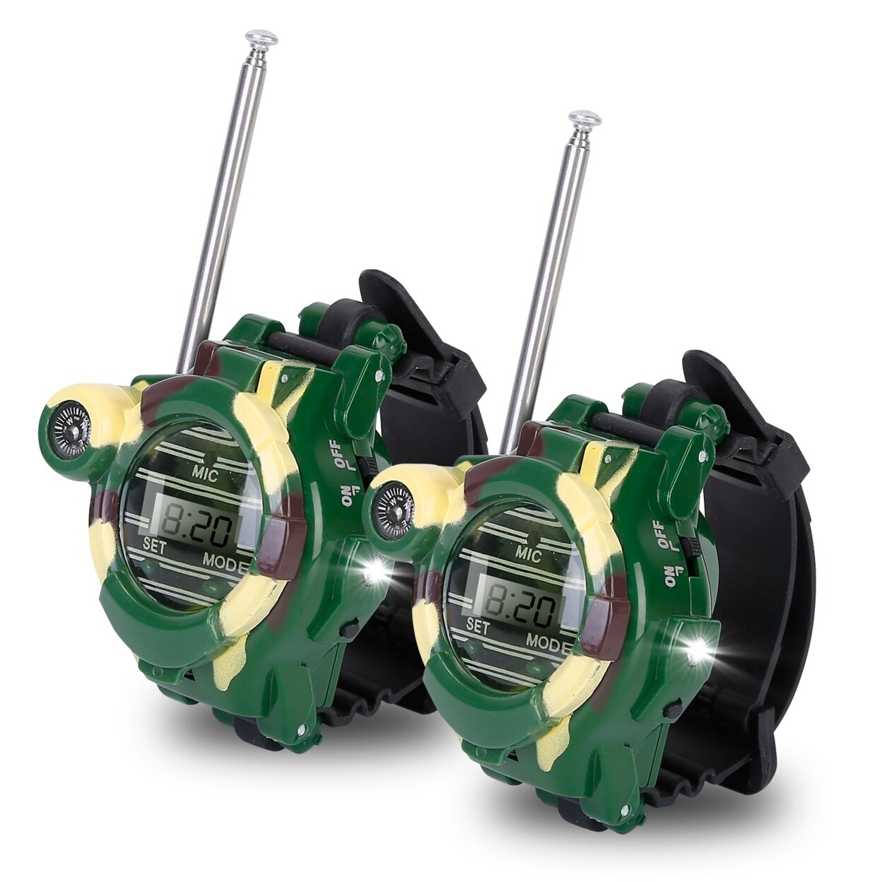 Walkie Talkies Watch Toy 2Pcs Green 7 In 1 Kids 6+ Christmas Gift Intercom